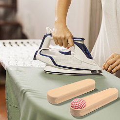 2種類のスタイルの木製テーラークラッパー2個  広葉樹の継ぎ目押さえツール  ニードルクッション付き  ティアドロップ  ミックスカラー  240x65~70x37~58mm  1個/スタイル&nbsp;TOOL-GL0001-09