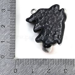 ハロウィーンのテーマ樹脂ペンダント  白金鉄パーツ  ゴースト  30.5x28.5x8.5mm  穴：2mm&nbsp;RESI-M046-01L-01
