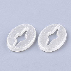 ABSプラスチックイミテーションパールビーズフレーム  オーバル  乳白色  27x19x3mm  穴：1.6mm  内径：7mm  約472個/500g&nbsp;OACR-T017-17