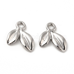 Rack Plating Alloy Leaf Charms&nbsp;FIND-G044-07P
