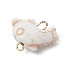 Synthetic Turquoise Connector Charms&nbsp;PALLOY-JF02372-01
