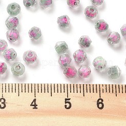 ガラスシードビーズ  色の内側  双円錐形  濃いピンク  4.5x3.5mm  穴：1.4mm  約5625個/ポンド&nbsp;SEED-A032-01C