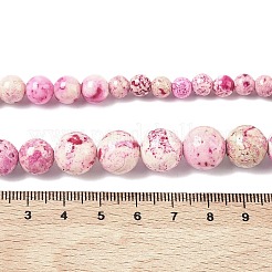 Dyed Natural Fossil Graduated Round Beaded Necklaces&nbsp;NJEW-F368-03P