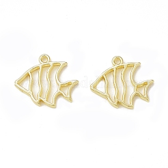 ラックメッキ合金ペンダント  カドミウムフリー＆ニッケルフリー＆鉛フリー  魚のチャーム  ライトゴールド  18x21x2mm  穴：1.6mm&nbsp;FIND-G052-02LG
