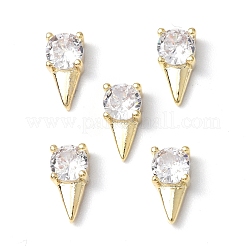 Brass Micro Pave Clear Cubic Zirconia Cabochons&nbsp;KK-A174-16G