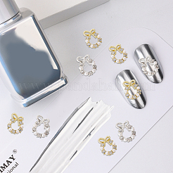 40Pcs 2 Colors Christmas Wreath Alloy Rhinestone Cabochons&nbsp;MRMJ-CA0001-49
