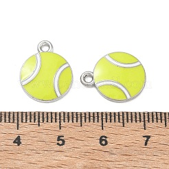 テニス合金エナメルペンダント  ゴールドカラー  テニスのチャーム  16x13x2mm  穴：1.6mm&nbsp;AL-CBA292F-02A-P
