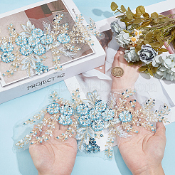 3D Flower Polyester Embroidery Sew on Appliques&nbsp;DIY-WH20010-35B-04