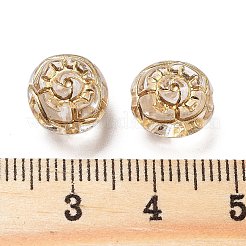 Metal Enlaced Transparent Acrylic Beads&nbsp;MACR-M045-02