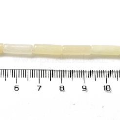天然石イエロージェイド翡翠ビーズ連売り  コラム  13.5~14x4~4.5mm  穴：1.2mm  約28個/連  15.16''（38.5センチメートル）&nbsp;G-D464-39