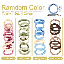 4 Sets 4 Colors Polyester Elastic Hair Accessories&nbsp;OHAR-TA0001-21
