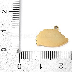 304ステンレススチールエナメルペンダント  ハリネズミチャーム  イオンプレーティング（ip）  18KGP本金メッキ  11x16x2mm  穴：1.4mm&nbsp;STAS-I325-039G