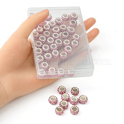 50Pcs Polymer Clay Rhinestone European Large Hole Beads&nbsp;FPDL-YW0001-01A