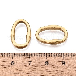 304ステンレススチールリンクリング  テクスチャ付き楕円形  イオンプレーティング（ip）  長持ちメッキ  18KGP本金メッキ  19.5x12.5x3mm  内径：7x15.5mm&nbsp;STAS-Q113-08G-02