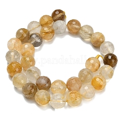 Grade A Natural Yellow Hematoid Quartz Beads Strands&nbsp;G-L642-F04-12mm