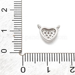925 Sterling Silver Micro Pave Clear Cubic Zirconia Heart Charms&nbsp;LS-STER-A034-01P