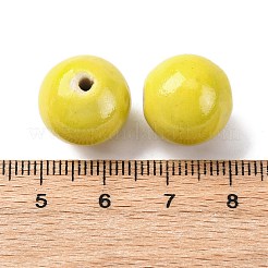 手作り樹脂粘土ビーズ  ラウンド  きいろ  14.5mm  穴：1.8mm&nbsp;PORC-K005-02C-08