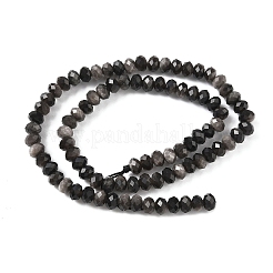 Natural Silver Sheen Obsidian Bead Strands&nbsp;G-D344-A10