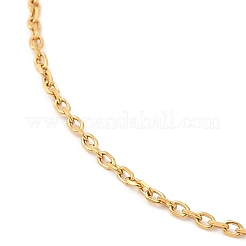 女性用304ステンレススチールアズキチェーンネックレス  ビーズネックレス作り用  ゴールドカラー  17.72インチ（45cm）  1mm&nbsp;NJEW-G104-04G