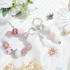 5Pcs 5 Colors Alloy Rhinestone Crown Beads&nbsp;FIND-SC0023-77