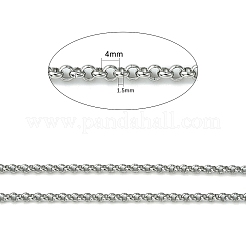 Tarnish Resistant 304 Stainless Steel Rolo Chains&nbsp;STAS-M032-42P-3.8mm