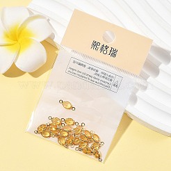 SHEGRACE Brass Pave Cubic Zirconia Oval Connector Charms&nbsp;XGRQ2O670-439C-G