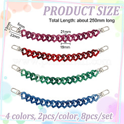 8Pcs 4 Colors Acrylic Boot Strap Chains&nbsp;FIND-GO00004