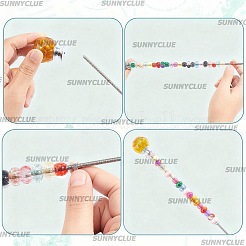 DIYガーデンステーク製作キット  304ステンレス鋼のネジとナットを含む  丸いガラスのクリスタルボールのキャビネットハンドル  アクリルヨーロピアンビーズ  レジンヨーロピアンビーズ  合金ヨーロピアンビーズ  アンティークシルバー＆ステンレス鋼の色  250x4mm&nbsp;DIY-SC0032-41