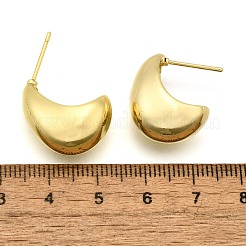Brass Half Hoop Earrings&nbsp;LS-EJEW-H104-18G