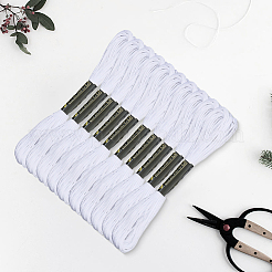 綿かぎ針編み糸 2袋  刺繍糸  レース手編み用の糸  ホワイト  1.4mm  約8.20ヤード（7.5m）/かせ  5 かせ/バッグ&nbsp;DIY-DJ0005-17B