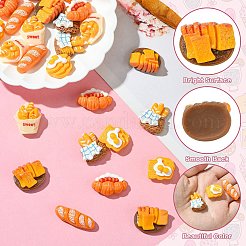 30個6スタイル不透明樹脂カボション  模造食品  パン  混合図形  17.5~28x10~21.5x8~11mm  5個/スタイル&nbsp;RESI-CJ0004-29