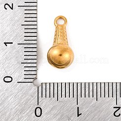 304ステンレスペンダント  ティアドロップチャーム  18KGP本金メッキ  15x7mm  穴：2mm&nbsp;STAS-Z077-04G
