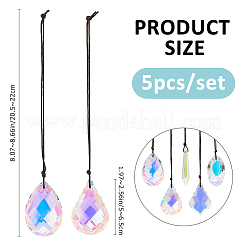 5Pcs Glass Hanging Suncatchers&nbsp;HJEW-FH00193