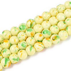 Baking Paint Glass Beads Strands&nbsp;DGLA-S115-8mm-K09