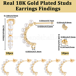 5 Pairs Rack Plating Brass Studs Earrings Findings&nbsp;KK-BBC0020-92