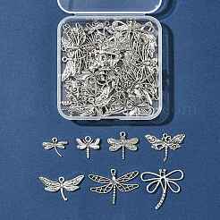 50Pcs 7 Styles Tibetan Style Alloy Dragonfly Pendants&nbsp;TIBEP-FS0001-43
