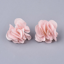 布地ペンダントパーツ  アクリルパーツ  花  ピンク  25~30x28~35mm  穴：2mm&nbsp;FIND-P026-D21-1