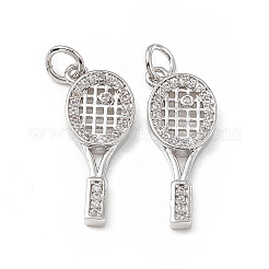 Brass Micro Pave Clear Cubic Zirconia Pendants&nbsp;KK-E068-VB142