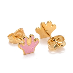 304 Stainless Steel Enamel Stud Earrings&nbsp;EJEW-B009-03G