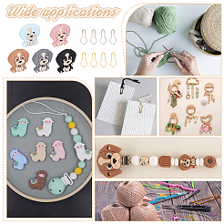 DIY Dog Silicone Beads Knitting Needle Protectors/Knitting Needle Stoppers with Stitch Markerss&nbsp;IFIN-NB0001-56