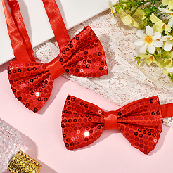 2Pcs Adjustable Sequin Bow Ties&nbsp;AJEW-SP0003-47