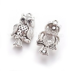 Tibetan Style Alloy Bird Pendants for Halloween&nbsp;PALLOY-J130-01AS