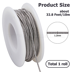 10m 304ステンレススチール製ラウンドスネークチェーン  ハンダ付け  ステンレス鋼色  1.2mm  10メートル/セット&nbsp;CHS-HS0001-01A
