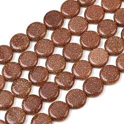 Synthetic Goldstone Coin Beads Strands&nbsp;GG-CBA199E-E01-01