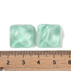 半透明エポキシ樹脂デコデンカボション  水の波紋の四角  アクアマリン  14.5x14.5x8mm&nbsp;CRES-S367-20D