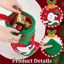 4Pcs 4 Style Cloth Christmas Stocking Hanging Decoration&nbsp;AJEW-WR0001-76