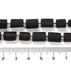 つや消し天然ブラックトルマリンビーズ連売り  シードビーズで  ファセット列  9~11x6~7.5x6~7.5mm  穴：1.2mm  約30個/連  15.16~15.55インチ（38.5~39.5cm）&nbsp;G-G068-A26-01