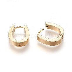 304ステンレススチールフープピアス  オーバル  ゴールドカラー  21x16x4mm  ピン：1mm&nbsp;EJEW-O087-08C