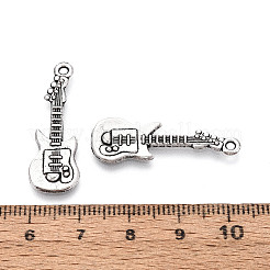 合金のチベット風チャーム  ギターチャーム  アンティークシルバー  31x10.5x2mm  穴：1.6mm&nbsp;TIBEP-T054-03AS