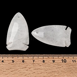天然石クオーツクリスタルペンダント  ロッククリスタルの魚のチャーム  39~40x22x12mm  穴：2mm&nbsp;GG-CBA6D08-B09